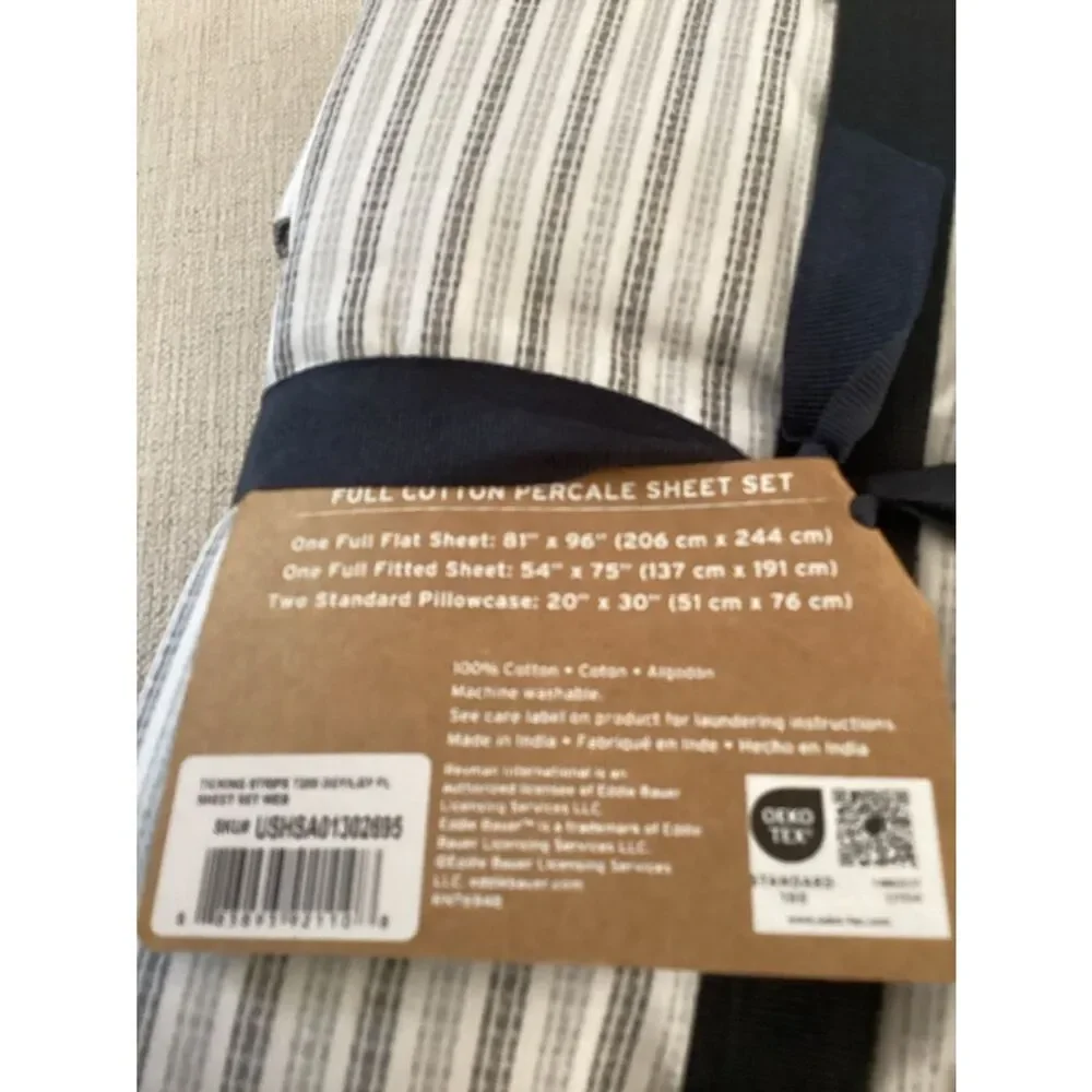 Eddie Bauer Printed 100% Cotton Percale 4-piece Sheet Set, Full